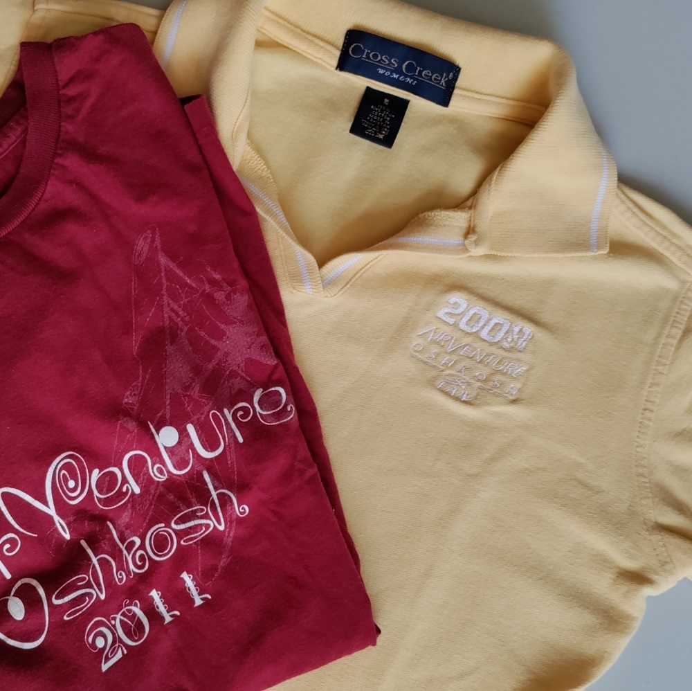 2 AirVenture Women shirts. 1 collar/1 t-shirt.Oshkosh Aviation EAA - Picture 2 of 5